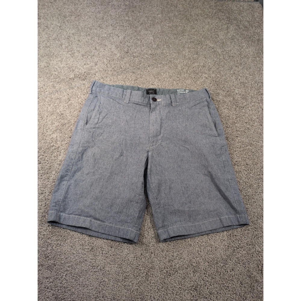 J.Crew Stretch Mens Blue Heathered Chino Shorts Size‎ 32 Inseam 9 Classic Fit